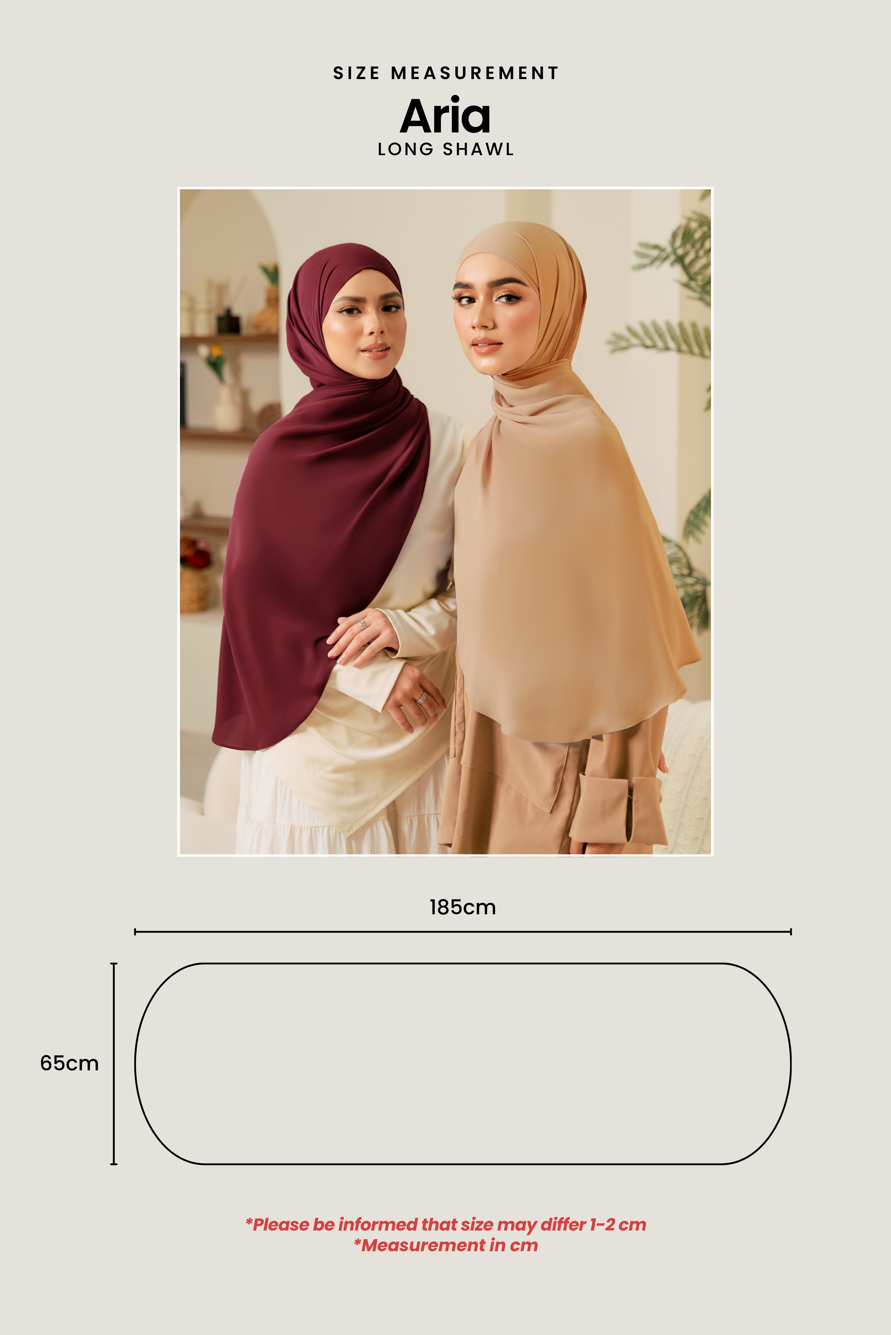 ARIA Oblong Shawl in Maroon